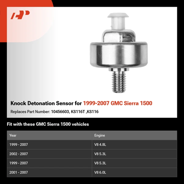 Knock Detonation Sensor for 1999-2007 GMC Sierra 1500