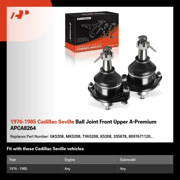 1976-1985 Cadillac Seville Ball Joint Front Upper A-Premium APCA8264