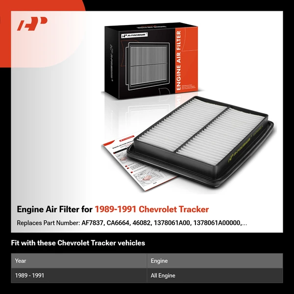 Engine Air Filter for 1989-1991 Chevrolet Tracker