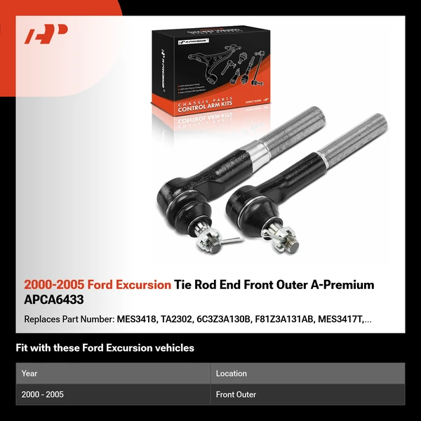 2000-2005 Ford Excursion Tie Rod End Front Outer A-Premium APCA6433