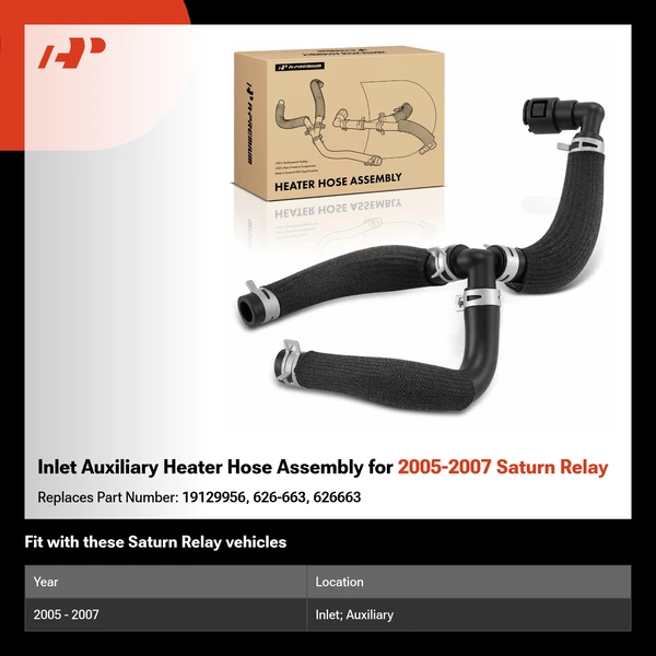 Inlet Auxiliary Heater Hose Assembly for 2005-2007 Saturn Relay