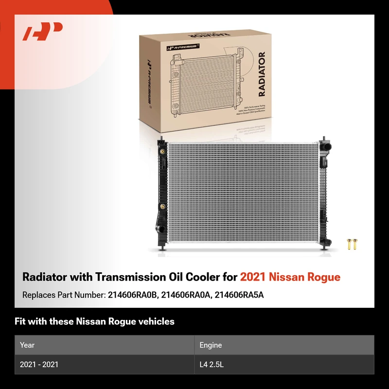 Radiator with Transmission Oil Cooler for 2021 Nissan Rogue