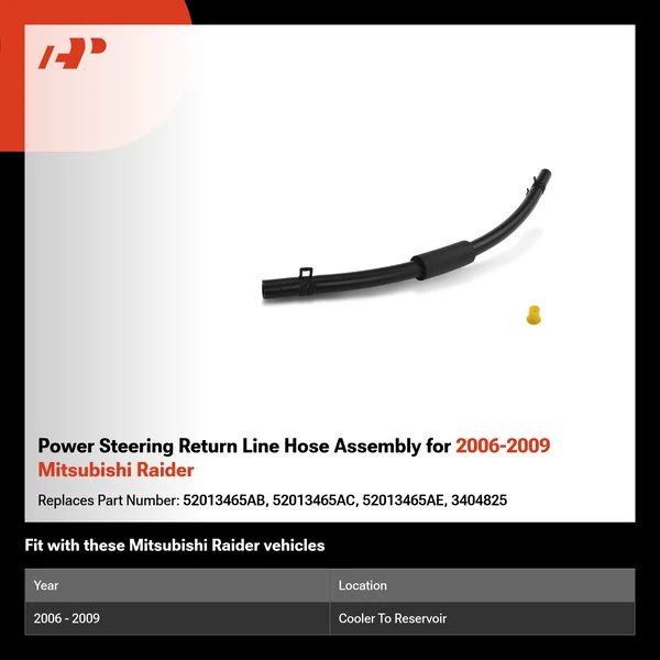 Power Steering Return Line Hose Assembly for 2006-2009 Mitsubishi Raider