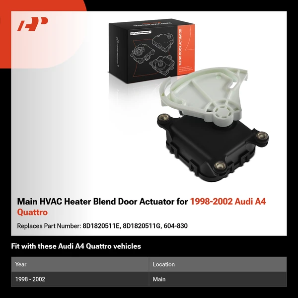 Main HVAC Heater Blend Door Actuator for 1998-2002 Audi A4 Quattro