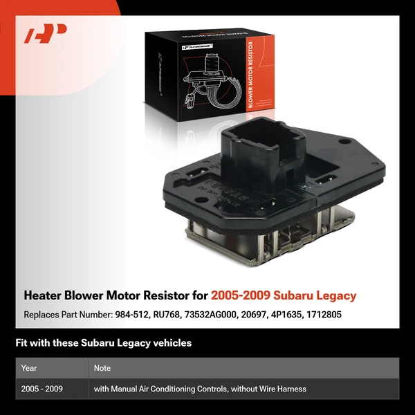 Heater Blower Motor Resistor for 2005-2009 Subaru Legacy