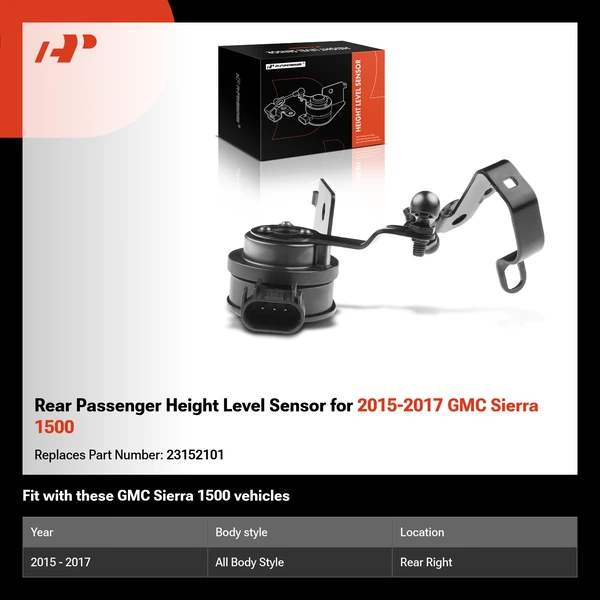 Rear Passenger Height Level Sensor for 2015-2017 GMC Sierra 1500