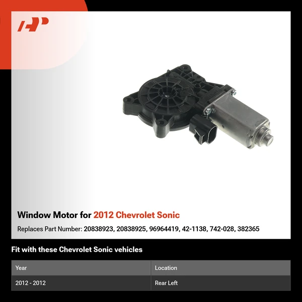 Window Motor for 2012 Chevrolet Sonic