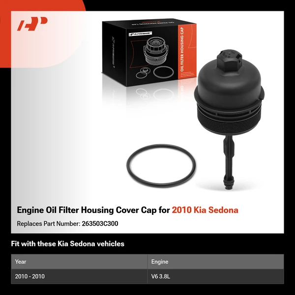 Engine Oil Filter Housing Cover Cap for 2010 Kia Sedona