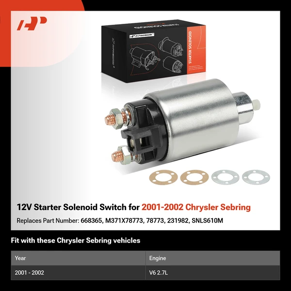 12V Starter Solenoid Switch for 2001-2002 Chrysler Sebring