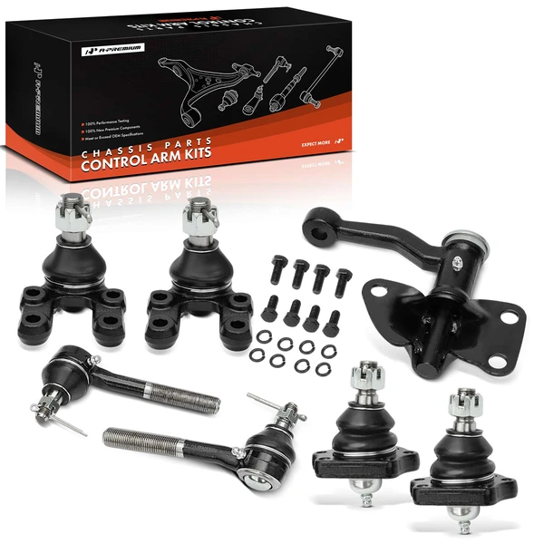1993-1995 Nissan Pathfinder A Set of 7 Ball Joint Idler Arm and Tie Rod End Kit Front Side A-Premium APCA0927