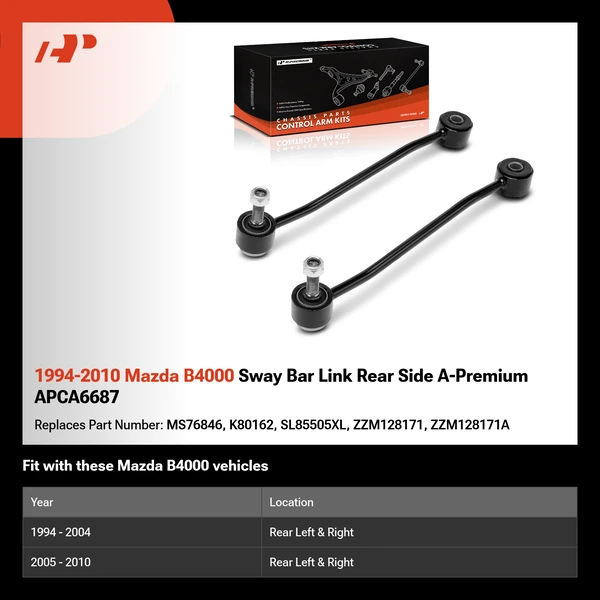 1994-2010 Mazda B4000 Sway Bar Link Rear Side A-Premium APCA6687