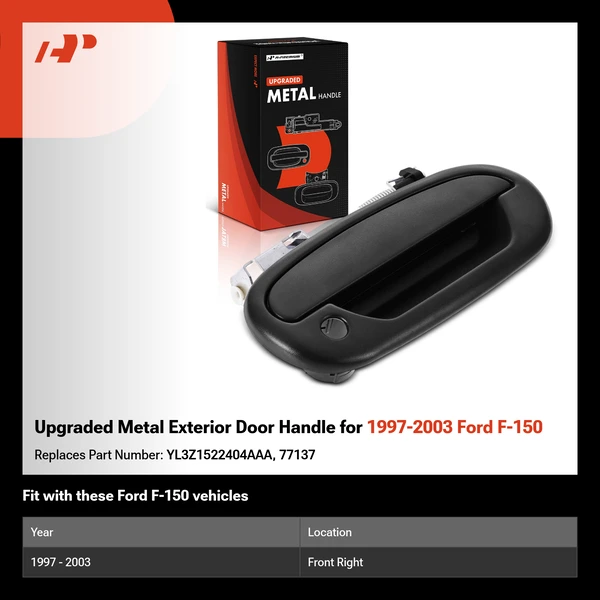 Upgraded Metal Exterior Door Handle for 1997-2003 Ford F-150