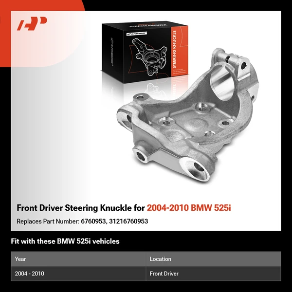 Front Driver Steering Knuckle for 2004-2010 BMW 525i