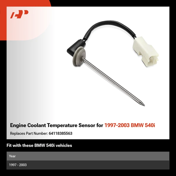 Engine Coolant Temperature Sensor for 1997-2003 BMW 540i