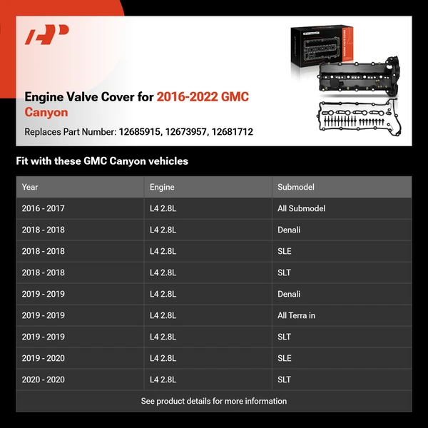 Engine Valve Cover for 2016-2022 GMC Canyon