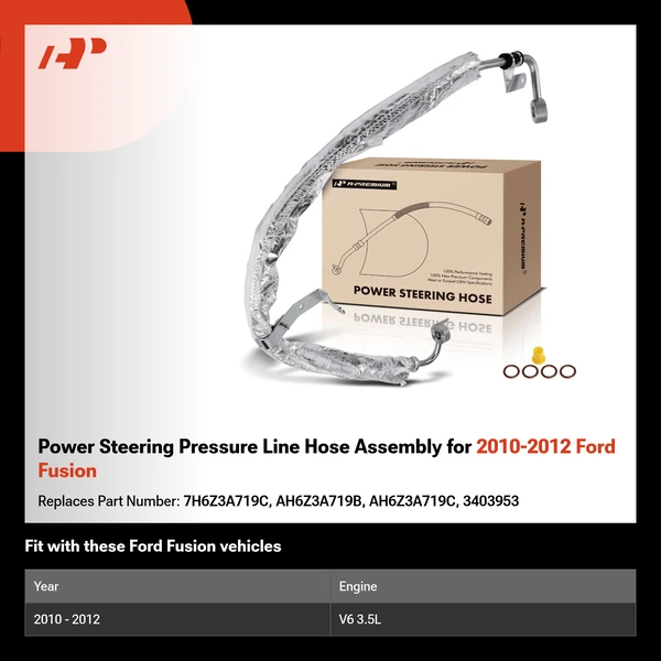 Power Steering Pressure Line Hose Assembly for 2010-2012 Ford Fusion