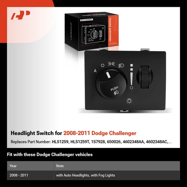 Headlight Switch for 2008-2011 Dodge Challenger