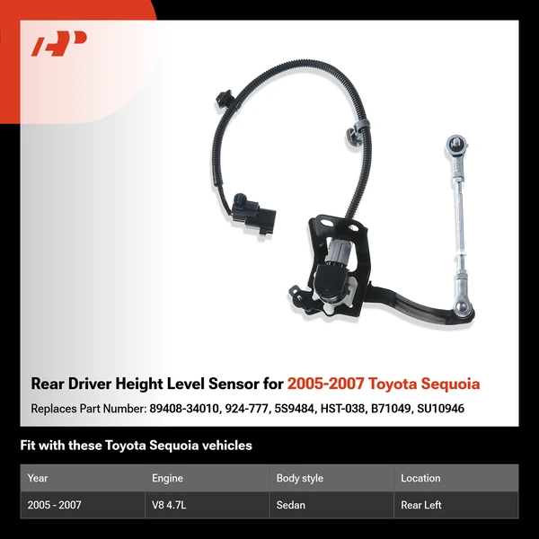 Rear Driver Height Level Sensor for 2005-2007 Toyota Sequoia