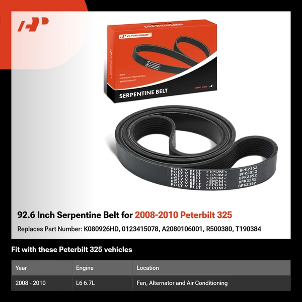 92.6 Inch Serpentine Belt for 2008-2010 Peterbilt 325