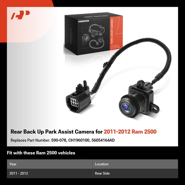 Rear Back Up Park Assist Camera for 2011-2012 Ram 2500