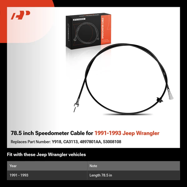 78.5 inch Speedometer Cable for 1991-1993 Jeep Wrangler
