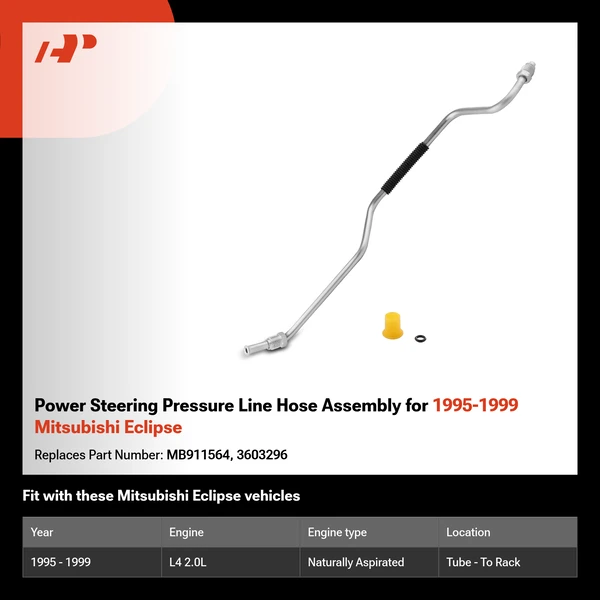 Power Steering Pressure Line Hose Assembly for 1995-1999 Mitsubishi Eclipse