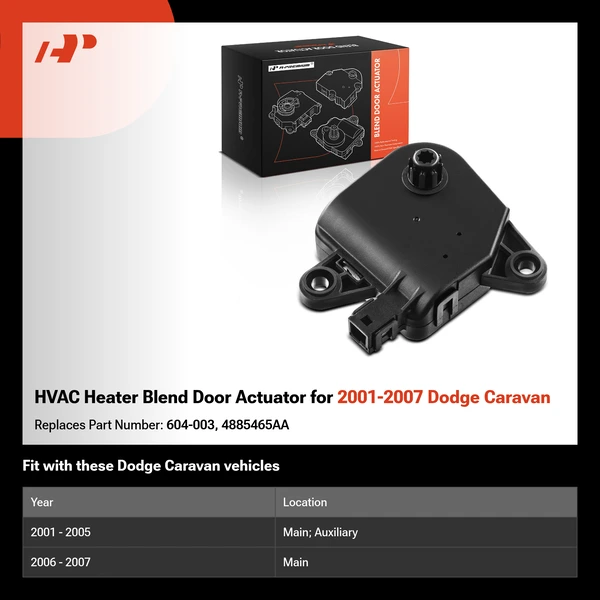 HVAC Heater Blend Door Actuator for 2001-2007 Dodge Caravan