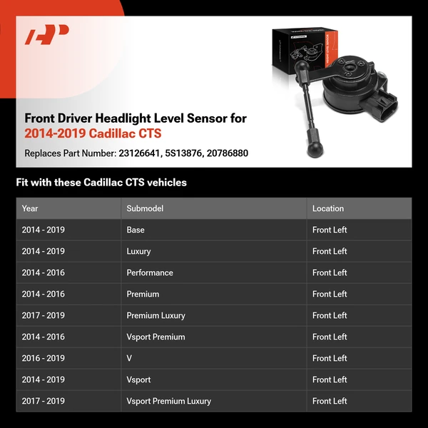 Front Driver Headlight Level Sensor for 2014-2019 Cadillac CTS