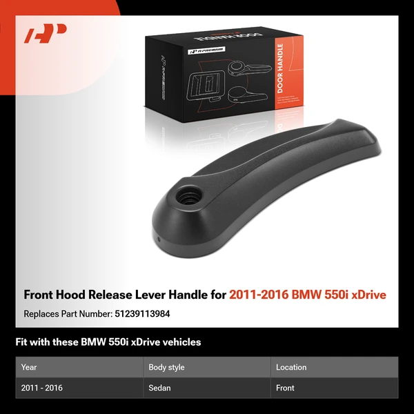 Front Hood Release Lever Handle for 2011-2016 BMW 550i xDrive