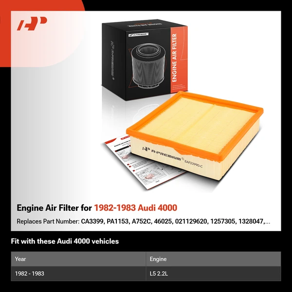 Engine Air Filter for 1982-1983 Audi 4000