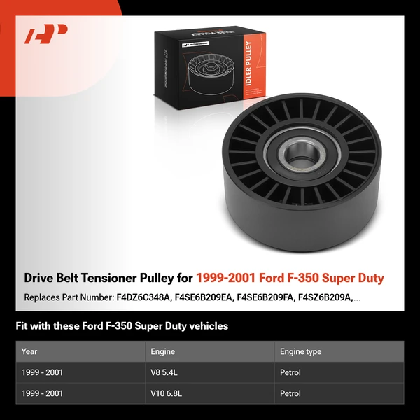 Drive Belt Tensioner Pulley for 1999-2001 Ford F-350 Super Duty