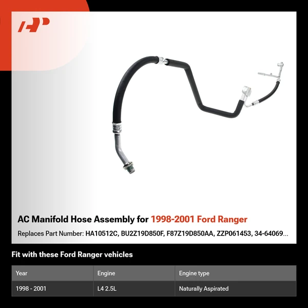 AC Manifold Hose Assembly for 1998-2001 Ford Ranger