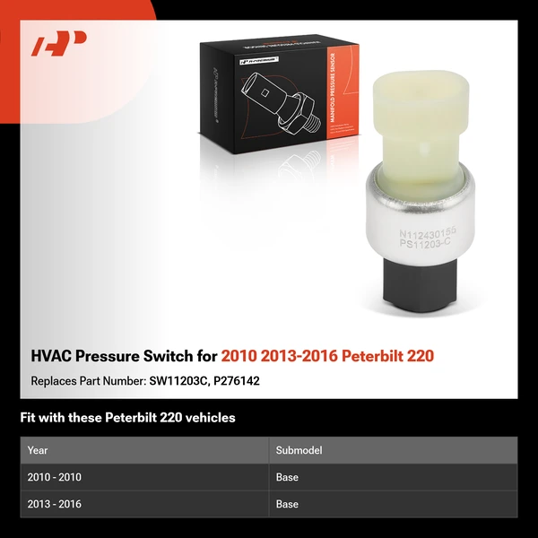 HVAC Pressure Switch for 2010 2013-2016 Peterbilt 220