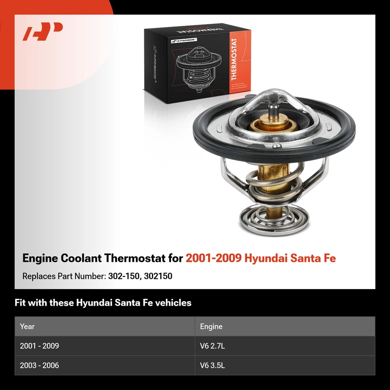 Engine Coolant Thermostat for 2001-2009 Hyundai Santa Fe