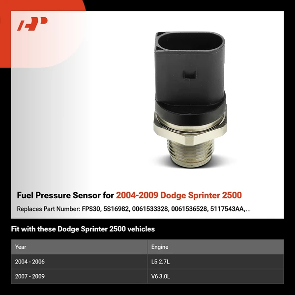 Fuel Pressure Sensor for 2004-2009 Dodge Sprinter 2500