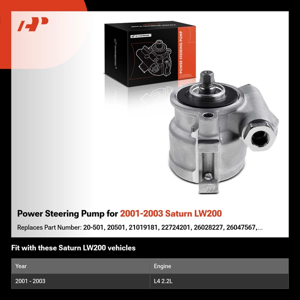 Power Steering Pump for 2001-2003 Saturn LW200