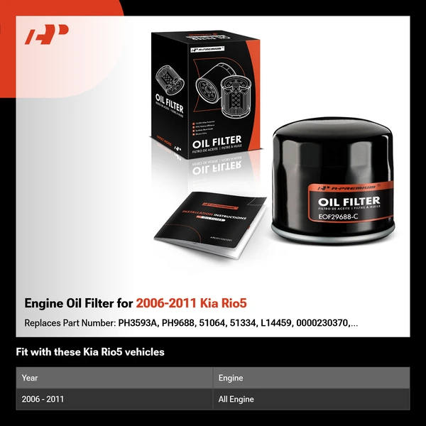 Engine Oil Filter for 2006-2011 Kia Rio5