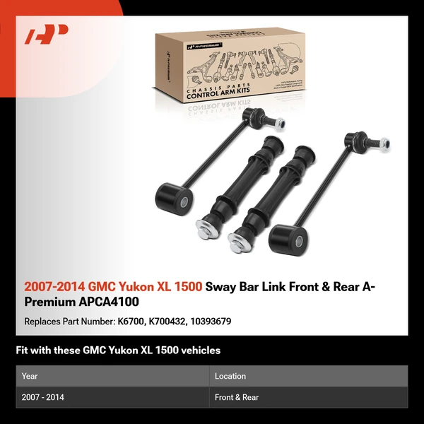 2007-2014 GMC Yukon XL 1500 Sway Bar Link Front & Rear A-Premium APCA4100