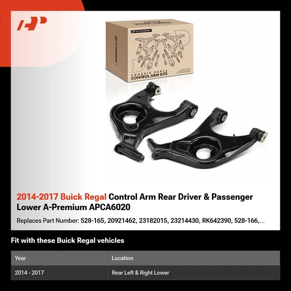 2014-2017 Buick Regal Control Arm Rear Driver & Passenger Lower A-Premium APCA6020