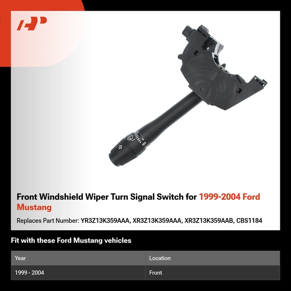 Front Windshield Wiper Turn Signal Switch for 1999-2004 Ford Mustang
