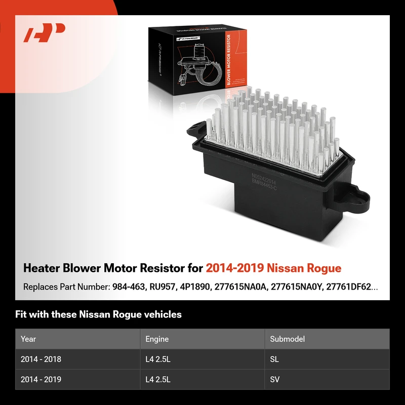 Heater Blower Motor Resistor for 2014-2019 Nissan Rogue