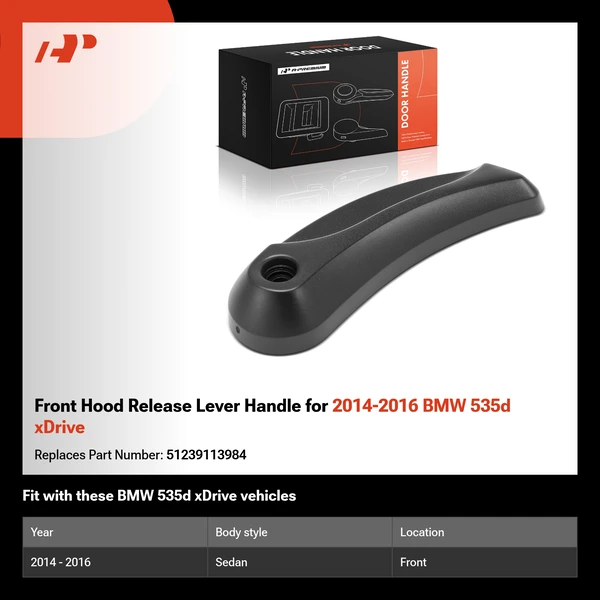 Front Hood Release Lever Handle for 2014-2016 BMW 535d xDrive
