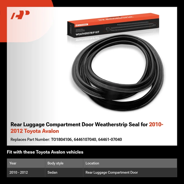 Rear Luggage Compartment Door Weatherstrip Seal for 2010-2012 Toyota Avalon