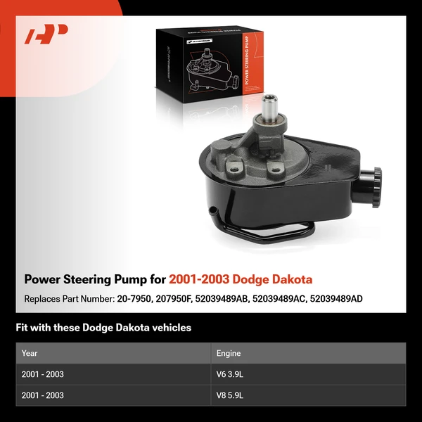Power Steering Pump for 2001-2003 Dodge Dakota
