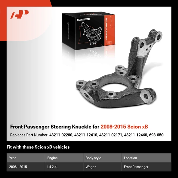 Front Passenger Steering Knuckle for 2008-2015 Scion xB