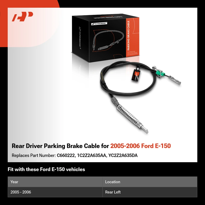 Rear Driver Parking Brake Cable for 2005-2006 Ford E-150