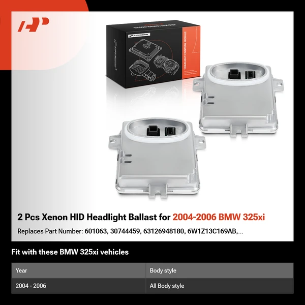 2 Pcs Xenon HID Headlight Ballast for 2004-2006 BMW 325xi