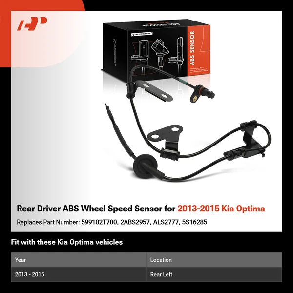 Rear Driver ABS Wheel Speed Sensor for 2013-2015 Kia Optima