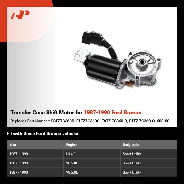 Transfer Case Shift Motor for 1987-1990 Ford Bronco