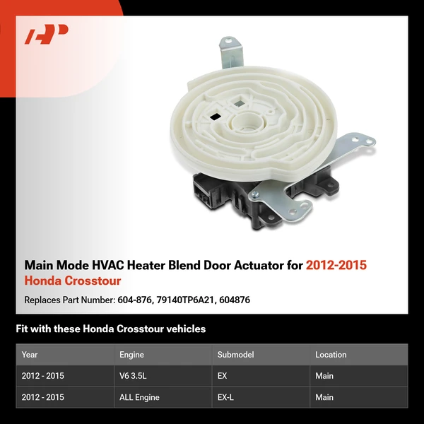 Main Mode HVAC Heater Blend Door Actuator for 2012-2015 Honda Crosstour